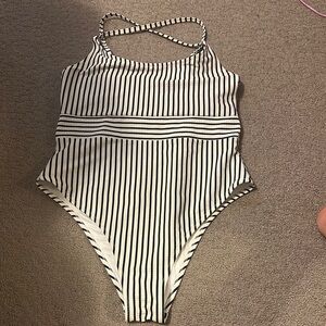 Shade & Shore Striped One-Piece Swimsuit